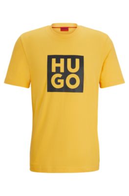 HUGO - Organic-cotton T-shirt with logo print