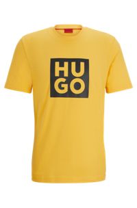 T-Shirt aus Bio-Baumwolle mit Logo-Print, Gelb