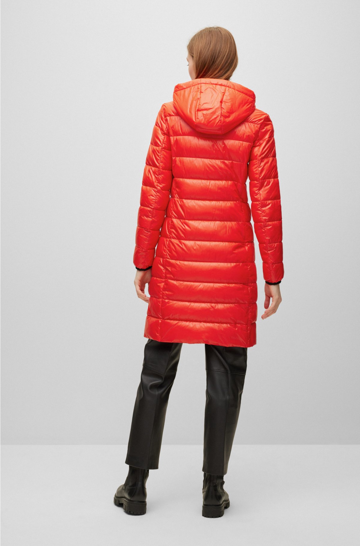 Regular-fit puffer jacket in water-repellent recycled fabric, Red