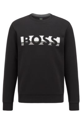 BOSS - Cotton-blend sweatshirt with logo artwork