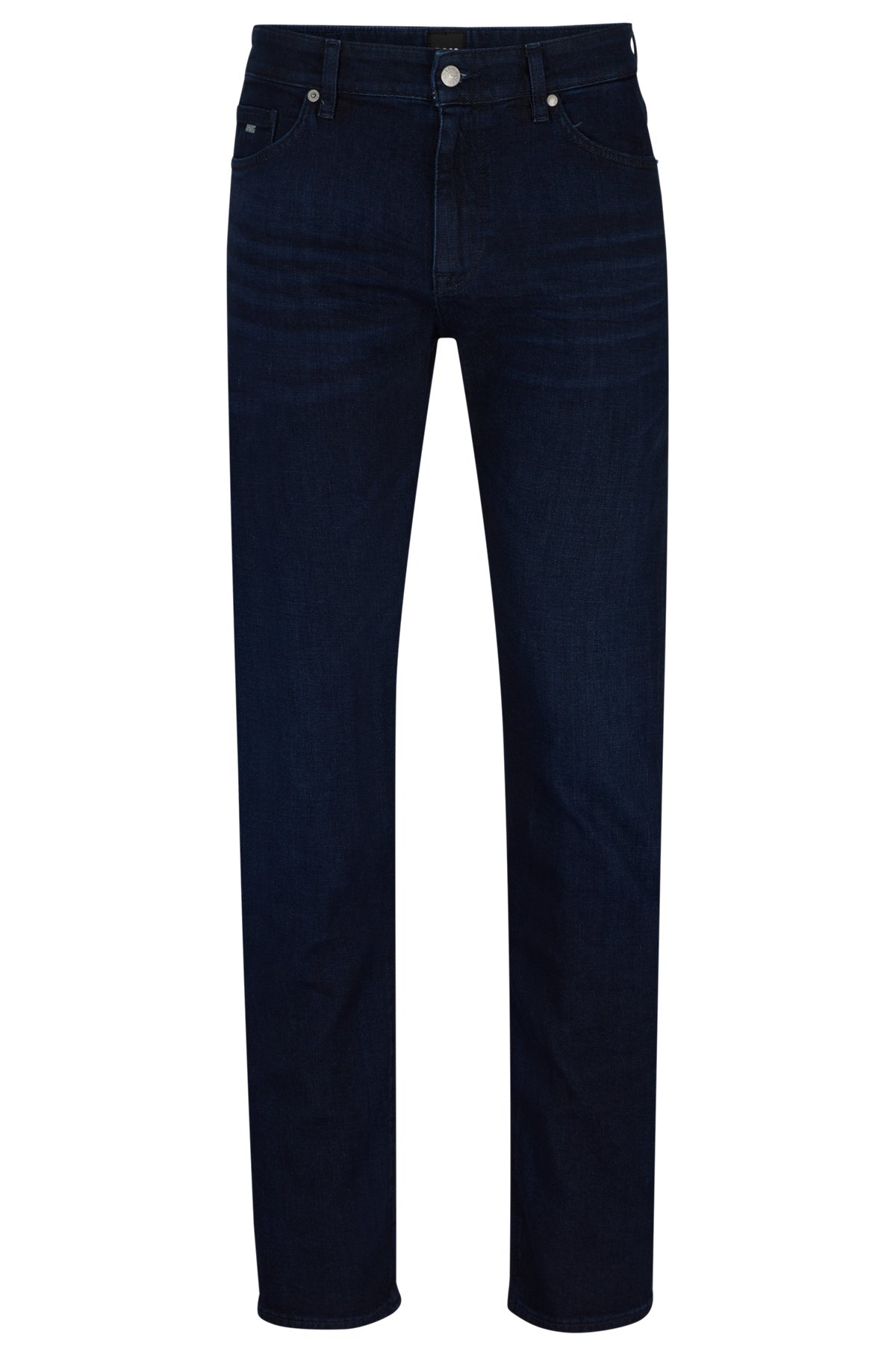Jeans regular fit in denim blu scuro effetto cashmere, Blu scuro