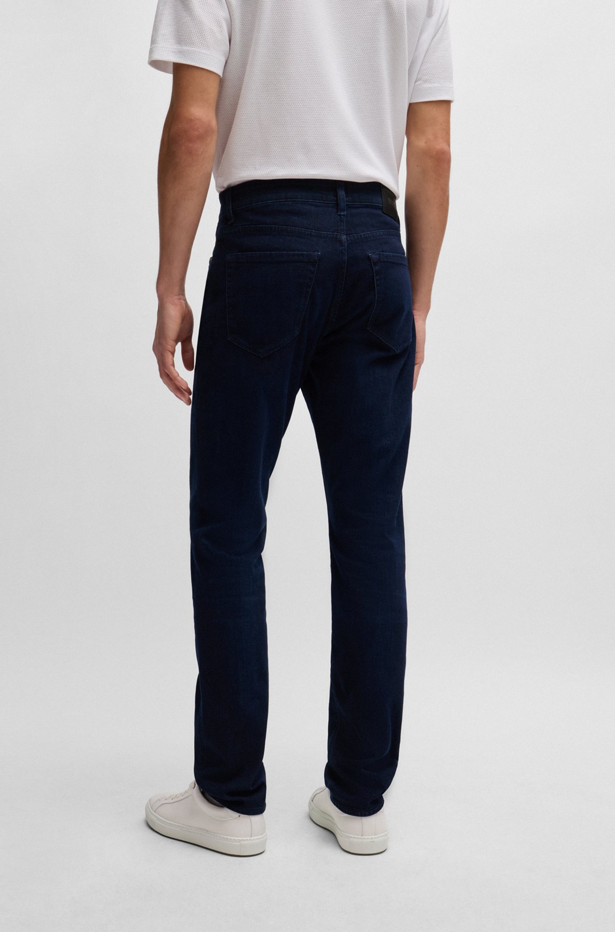 Jeans regular fit in denim blu scuro effetto cashmere, Blu scuro
