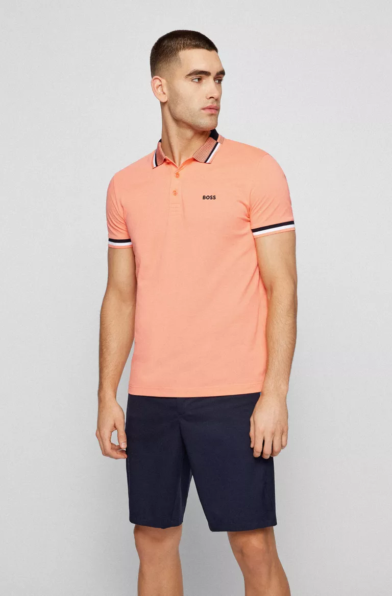 COTTON-PIQUE POLO SHIRT WITH TIPPING DETAILS