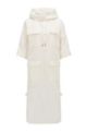 Relaxed-fit dress in linen-cotton organza, White