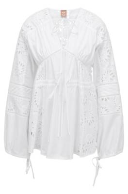 Chemisier en broderie anglaise de coton biologique