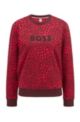 Relaxed-fit sweatshirt with heart motif, Red Patterned