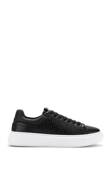 Logo-print trainers with branded counter and rubber cupsole, Black