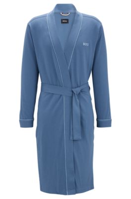 BOSS Cottonjersey dressing gown with embroidered logo
