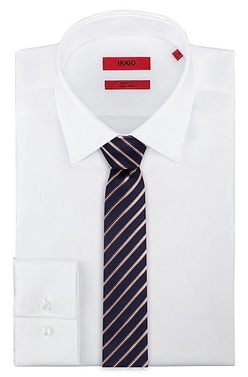 真丝提花斜条纹领带,  218_Medium Brown
