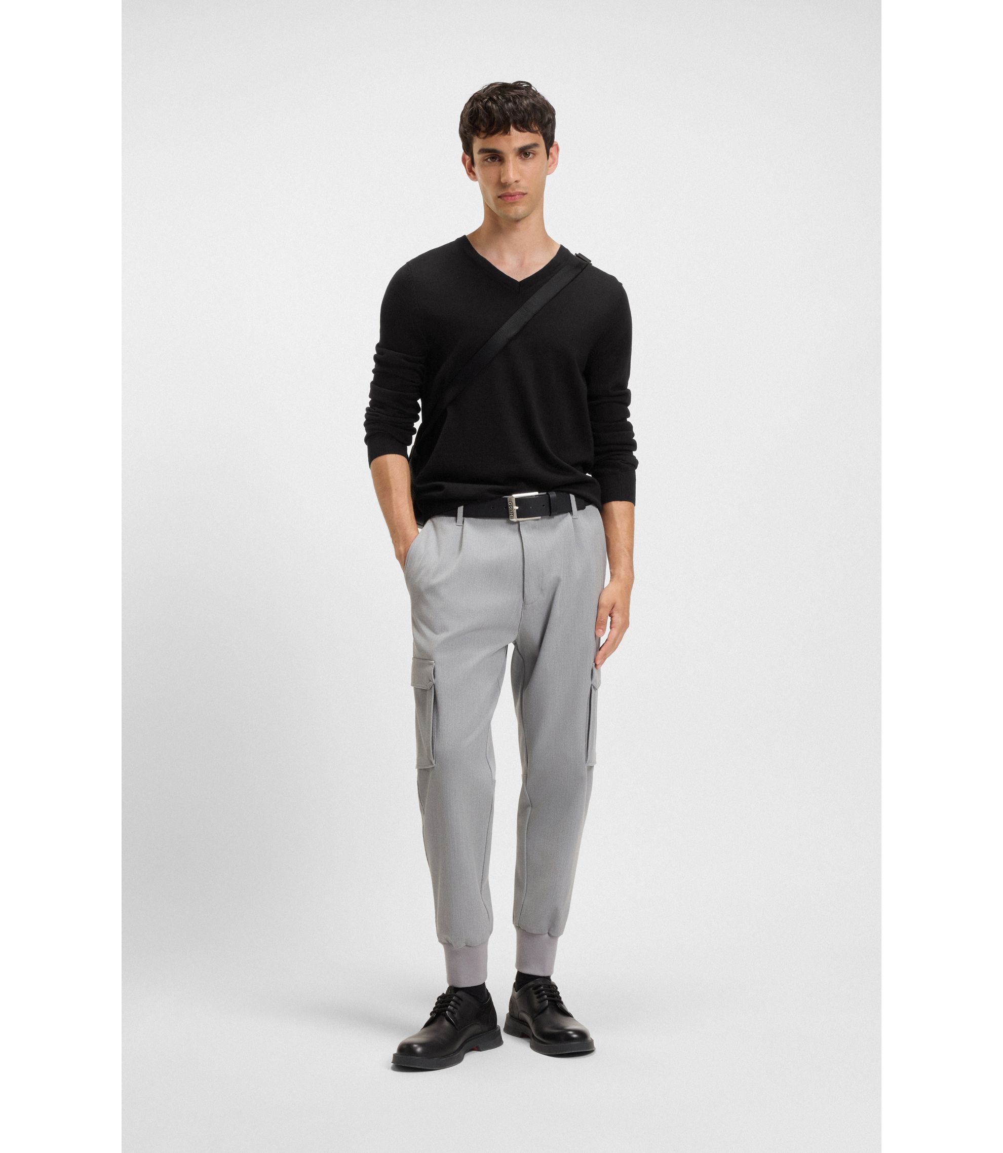 Vネックセーター | 黒 | HUGO BOSS