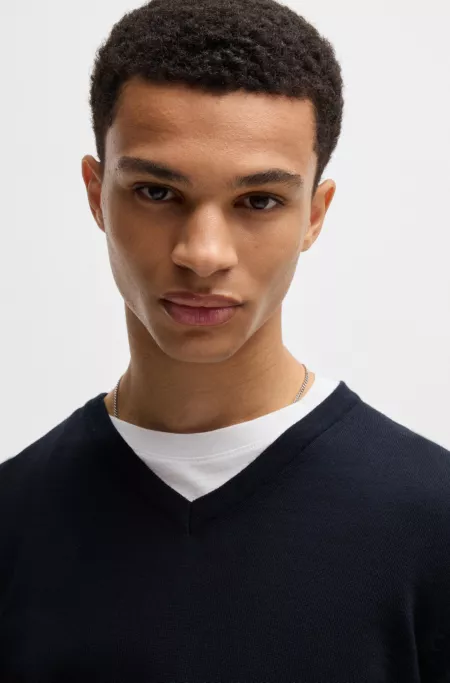 V-neck sweater in virgin wool