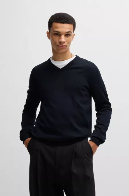 V-neck sweater in virgin wool