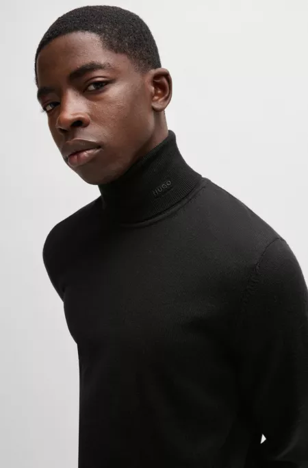 Regular-fit rollneck sweater in virgin wool