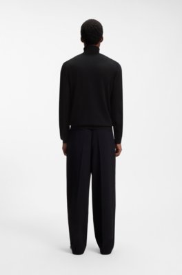 Hugo Merino-wool rollneck sweater with embroidered logo polotröjor herr – bild 3
