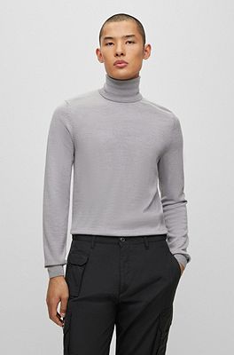 Mens grey hot sale turtleneck jumper