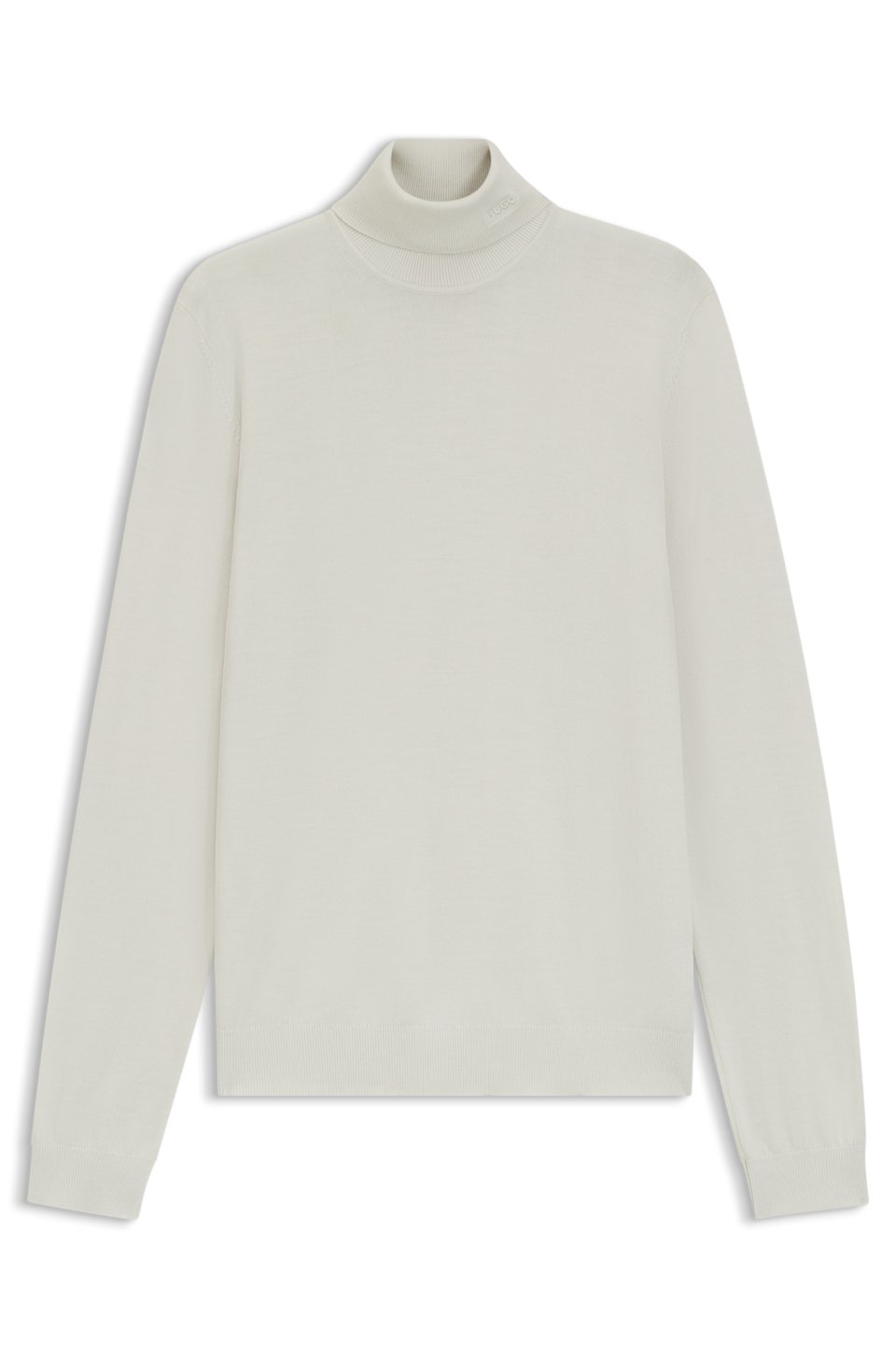 Merino-wool rollneck sweater with embroidered logo