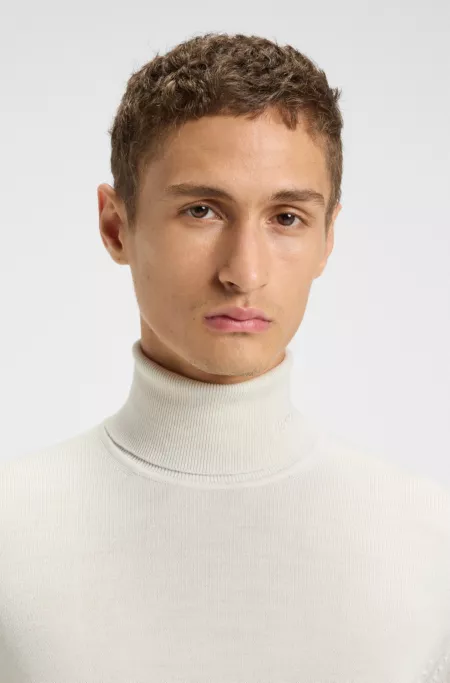 Pull Regular à col roulé en laine vierge