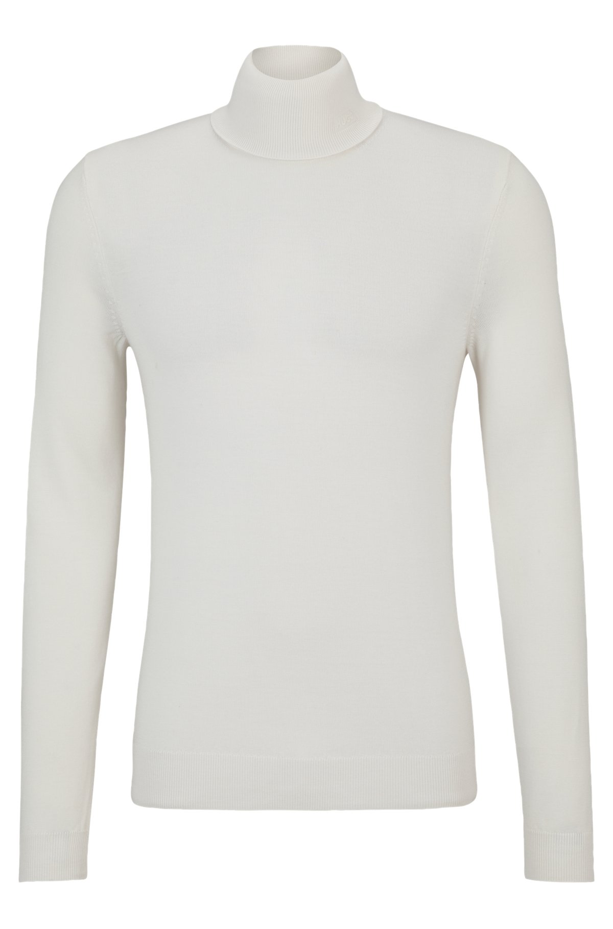 Regular-fit rollneck sweater in virgin wool, White