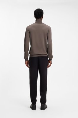 Hugo Merino-wool rollneck sweater with embroidered logo polotröjor herr – bild 3