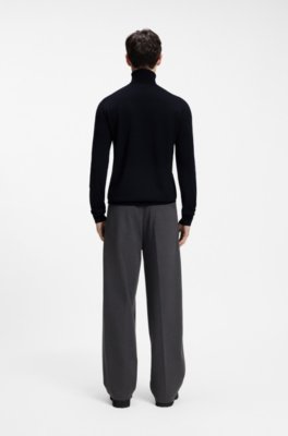 Hugo Merino-wool rollneck sweater with embroidered logo polotröjor herr – bild 3