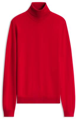 Hugo Merino-wool rollneck sweater with embroidered logo polotröjor herr – bild 4