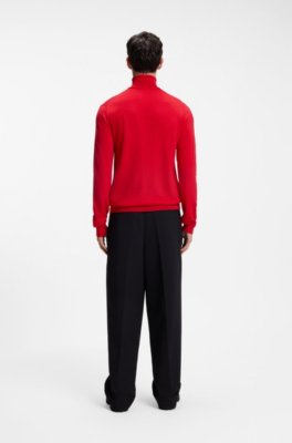 Hugo Merino-wool rollneck sweater with embroidered logo polotröjor herr – bild 3