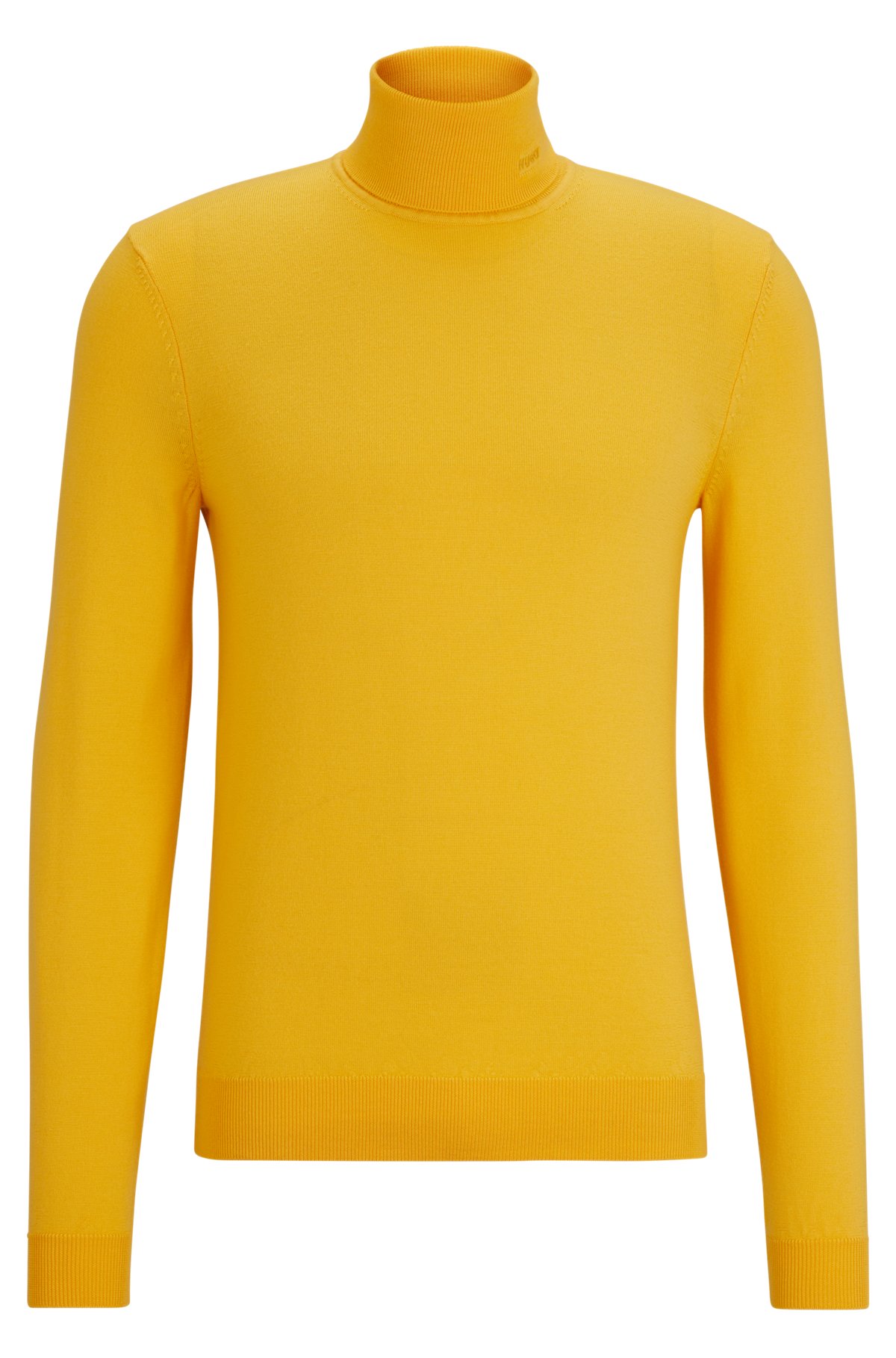 Regular-fit rollneck sweater in virgin wool, Yellow