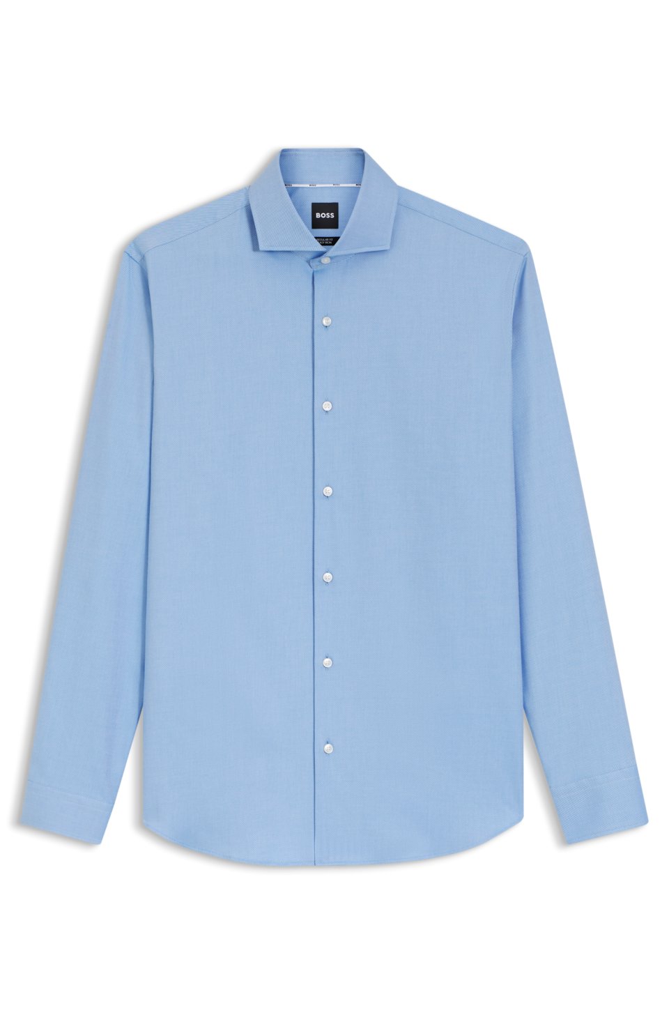 Regular-fit shirt in easy-iron stretch-cotton twill