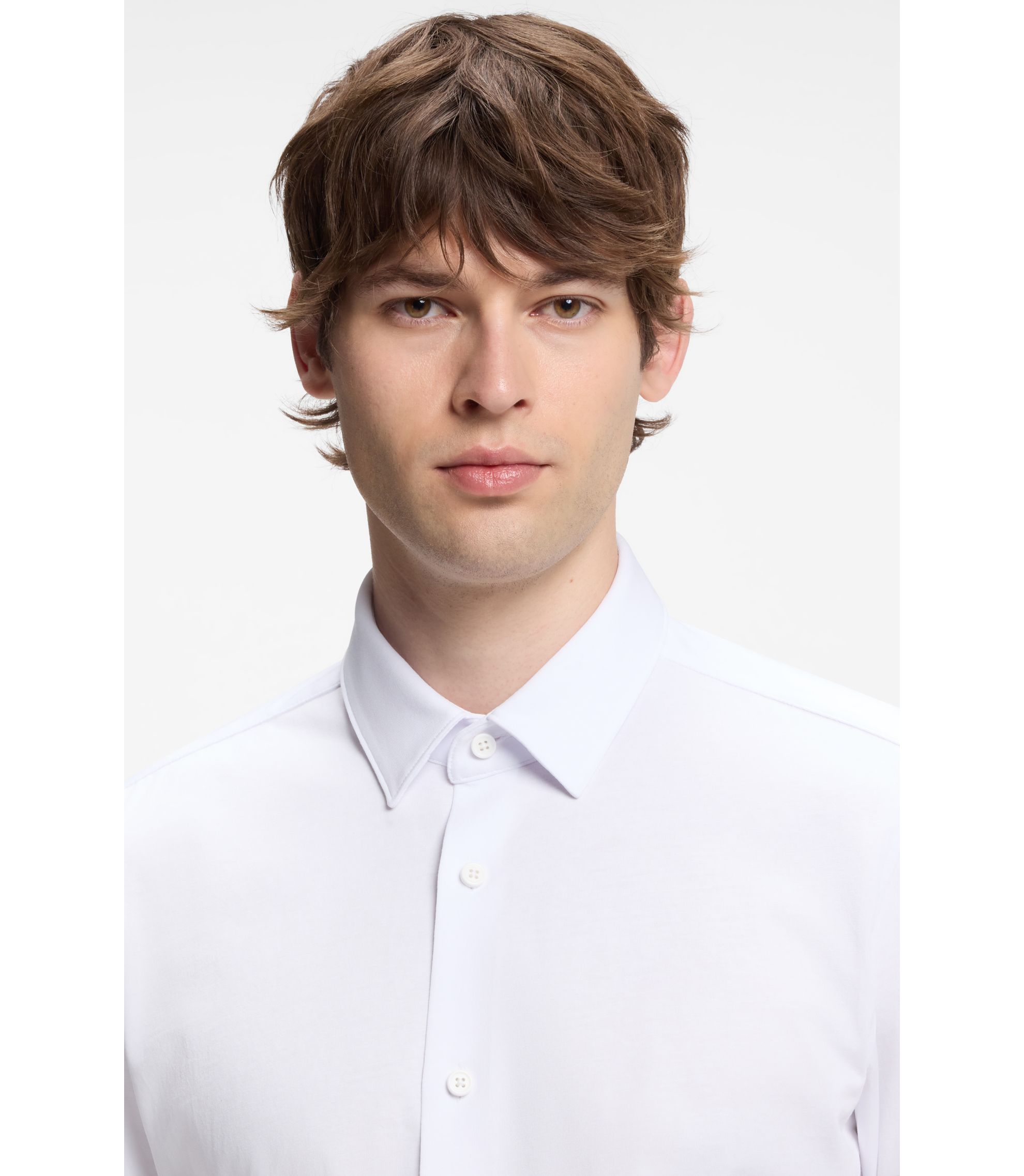 Camicia Hugo Boss Hank Kent Slim Performance | Verde Pastello Taglia 16.5 34/35 | Nuova Con Etichette