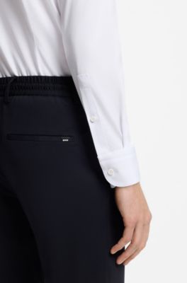 Slim-fit overhemd van een hoogwaardige katoenmix met stretch, Wit