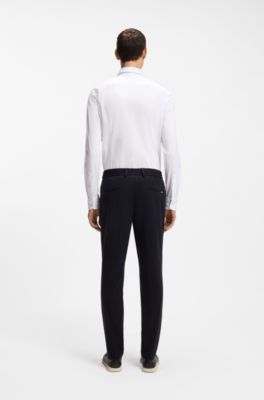 Slim-fit shirt in a performance-stretch cotton blend, White