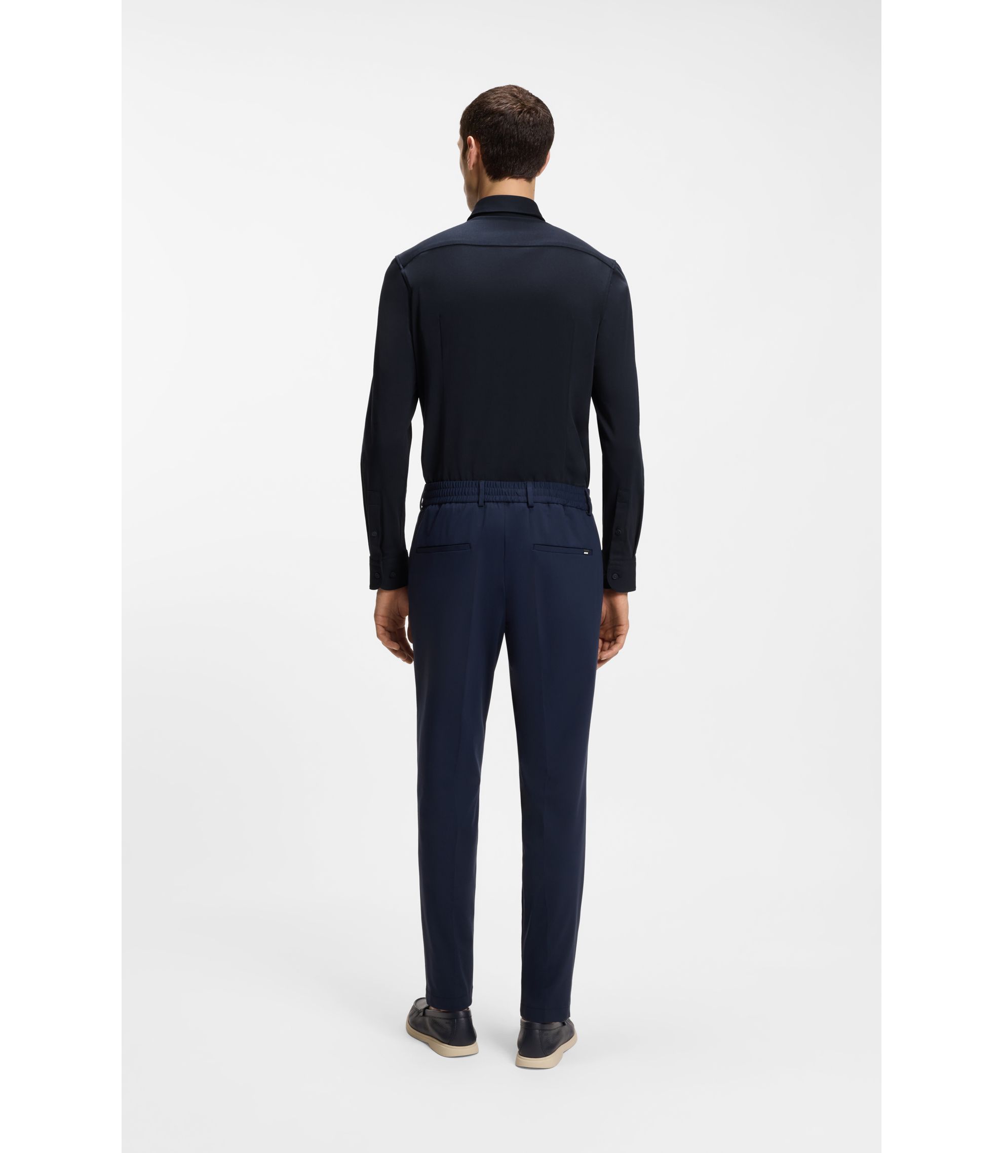 BOSS Camicia Uomo P-HANK-kent-C1-222 - Slim Fit In Jersey Elasticizzato Performance, Colletto Kent, Polsini Arrotondati, Taglio Italiano - 4