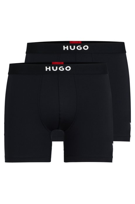 Two-pack of boxer briefs with logo details, Black