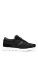 Low-top trainers in padded REPREVE® with suede facings, Black
