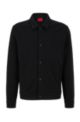 Slim-fit washable shirt jacket in super-flex cotton, Black