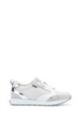 Sneakers in materiali misti con rifiniture effetto metallizzato, Bianco