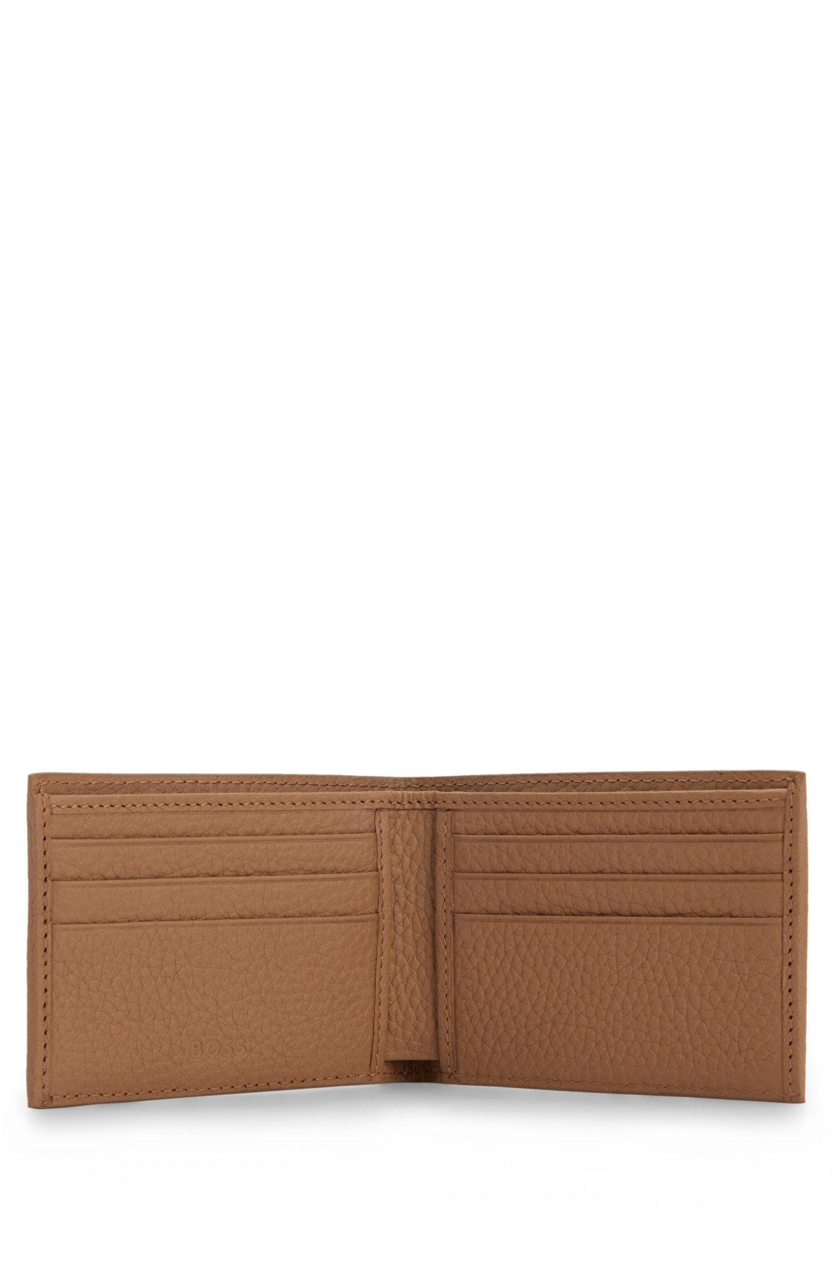 BOSS - Grained-leather wallet with polished logo