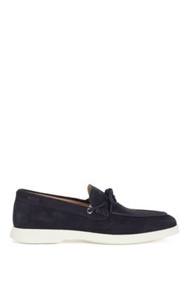 Mug Magistrate gallery BOSS - Suede moccasins with embossed logo