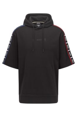 BOSS & NBA hooded sweatshirt with collaborative logo tape, Black