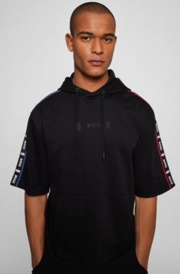 BOSS & NBA hooded sweatshirt with collaborative logo tape, Black
