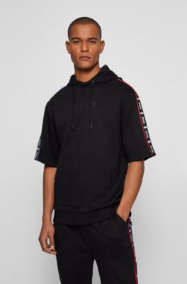 BOSS & NBA hooded sweatshirt with collaborative logo tape, Black