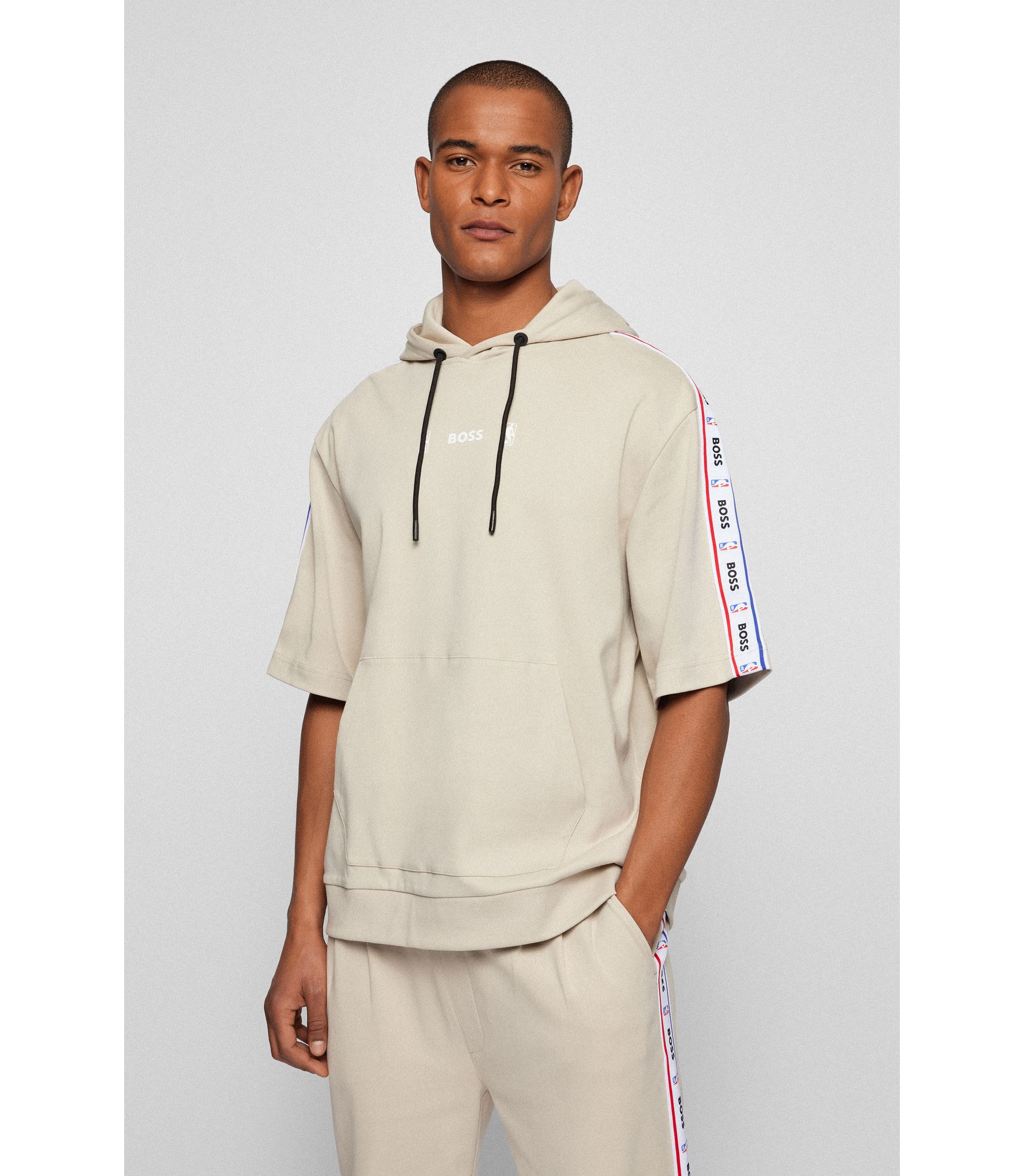 BOSS - BOSS & NBA hooded sweatshirt with collaborative logo tape 
