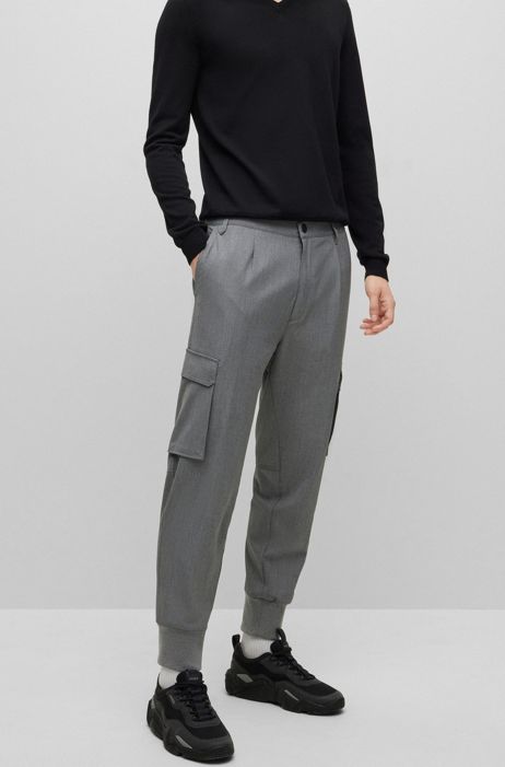 HUGO BOSS Uomo Abbigliamento Pantaloni e jeans Pantaloni Pantaloni eleganti Pantaloni slim fit in cotone mélange super flessibile 