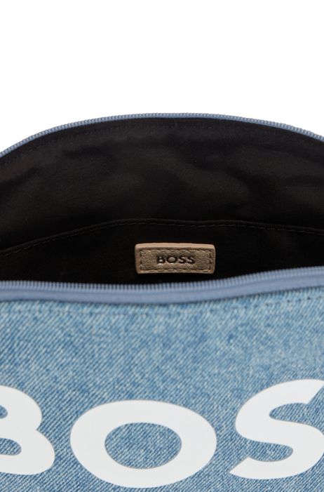 BOSS by HUGO BOSS Denim Washbag With Contrast Logo in Blue Womens Bags Makeup bags and cosmetic cases 