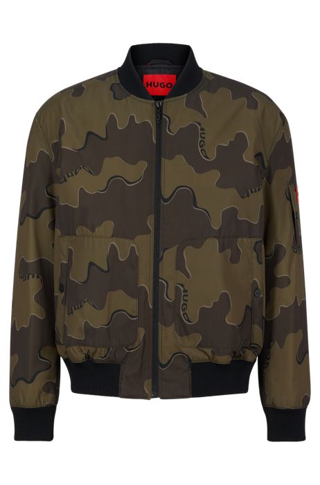 HUGO BOSS Uomo Abbigliamento Cappotti e giubbotti Giacche Giacche militari Bomber idrorepellente con stampa camouflage 