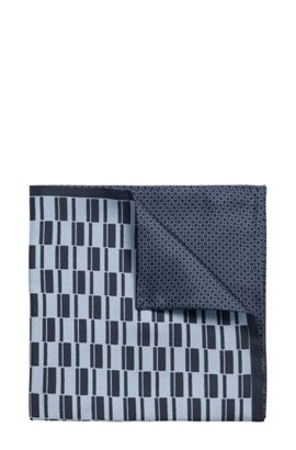 Hugo Boss Pocket Square Dark Blue 100% Silk 50321662 Genuine New 