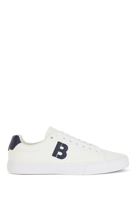 Sneakers low-top con "B" a contrasto, Bianco