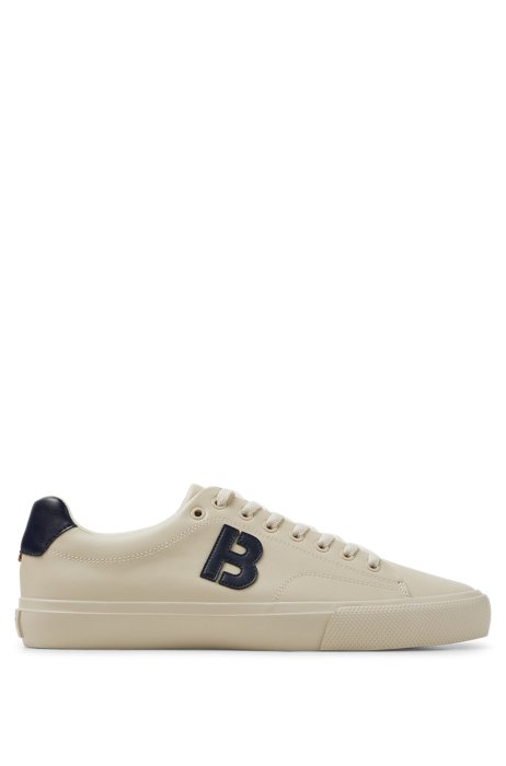 Lage sneakers van contrasterend 'B'-detail, Lichtbeige