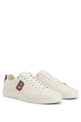 Hugo Boss Low-top Trainers With Contrast 'b' Detail In White