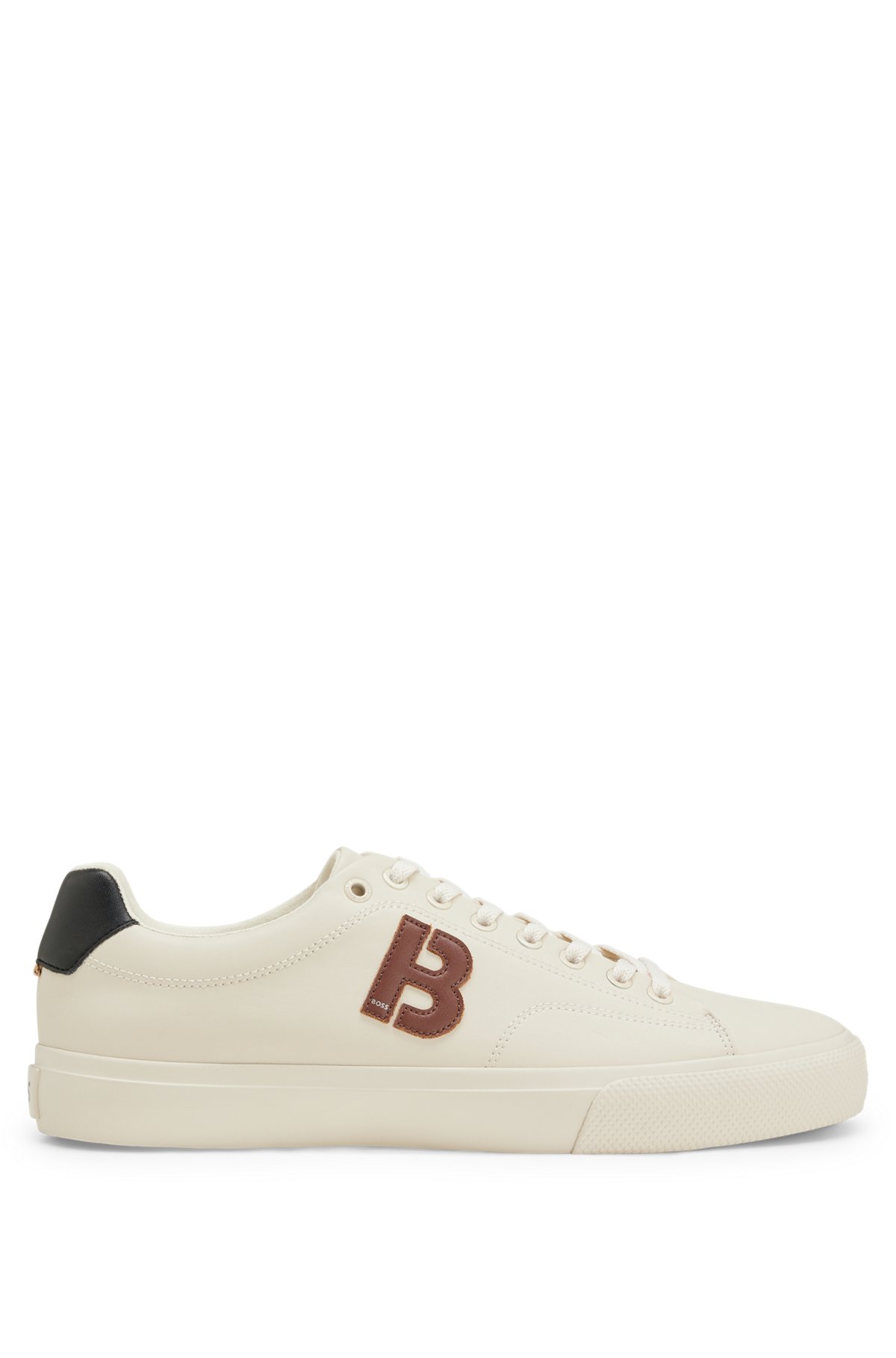 Lowtop Sneakers mit kontrastfarbenem B-Detail, Weiß